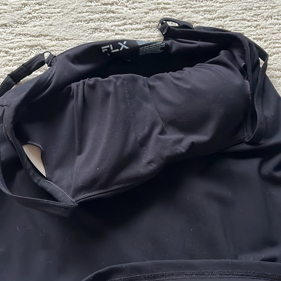 NWOT Women’s FLX Black Activewear Dress w Built-in-Shorts & Removable Padding - Picture 6 of 13
